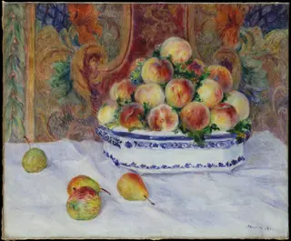 Still Life with Peaches, by Pierre-Auguste Renoir, oil, 1891