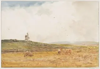 Landscape with Cornfield and Windmill, by Claude Hayes, 1852