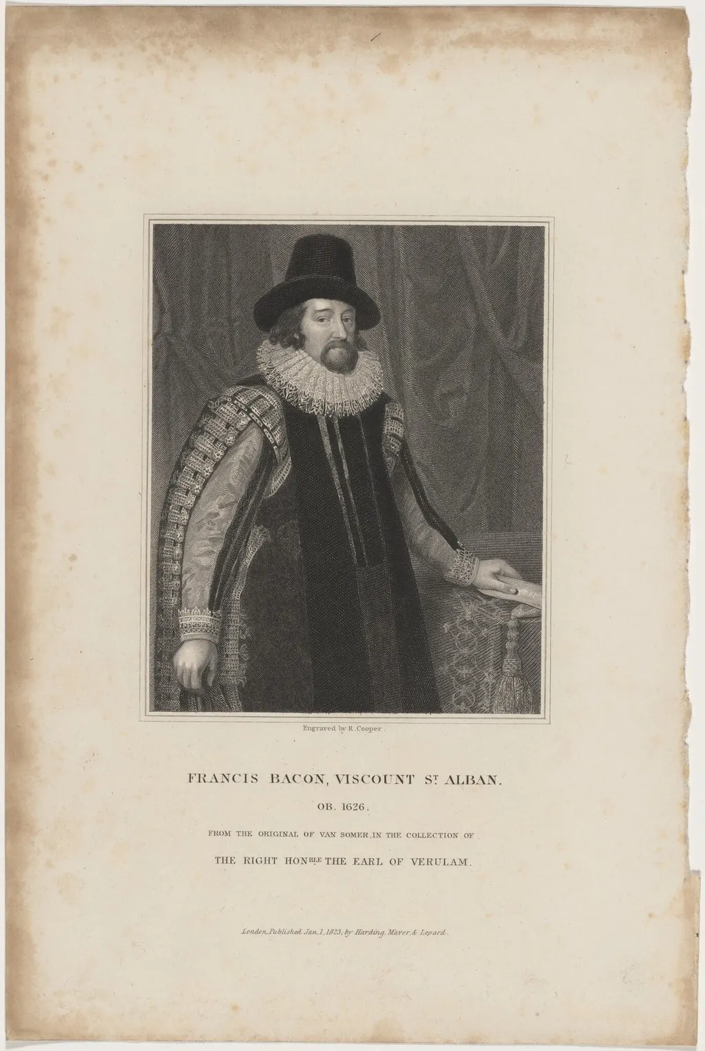 Francis Bacon, by Robert Cooper, ink, 1806