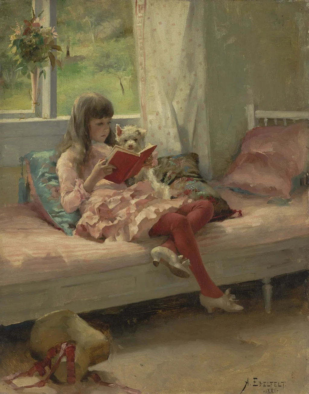 Good Friends (Portrait of the Artist's Sister Berta Edelfelt), by Albert Edelfelt, oil, 1891