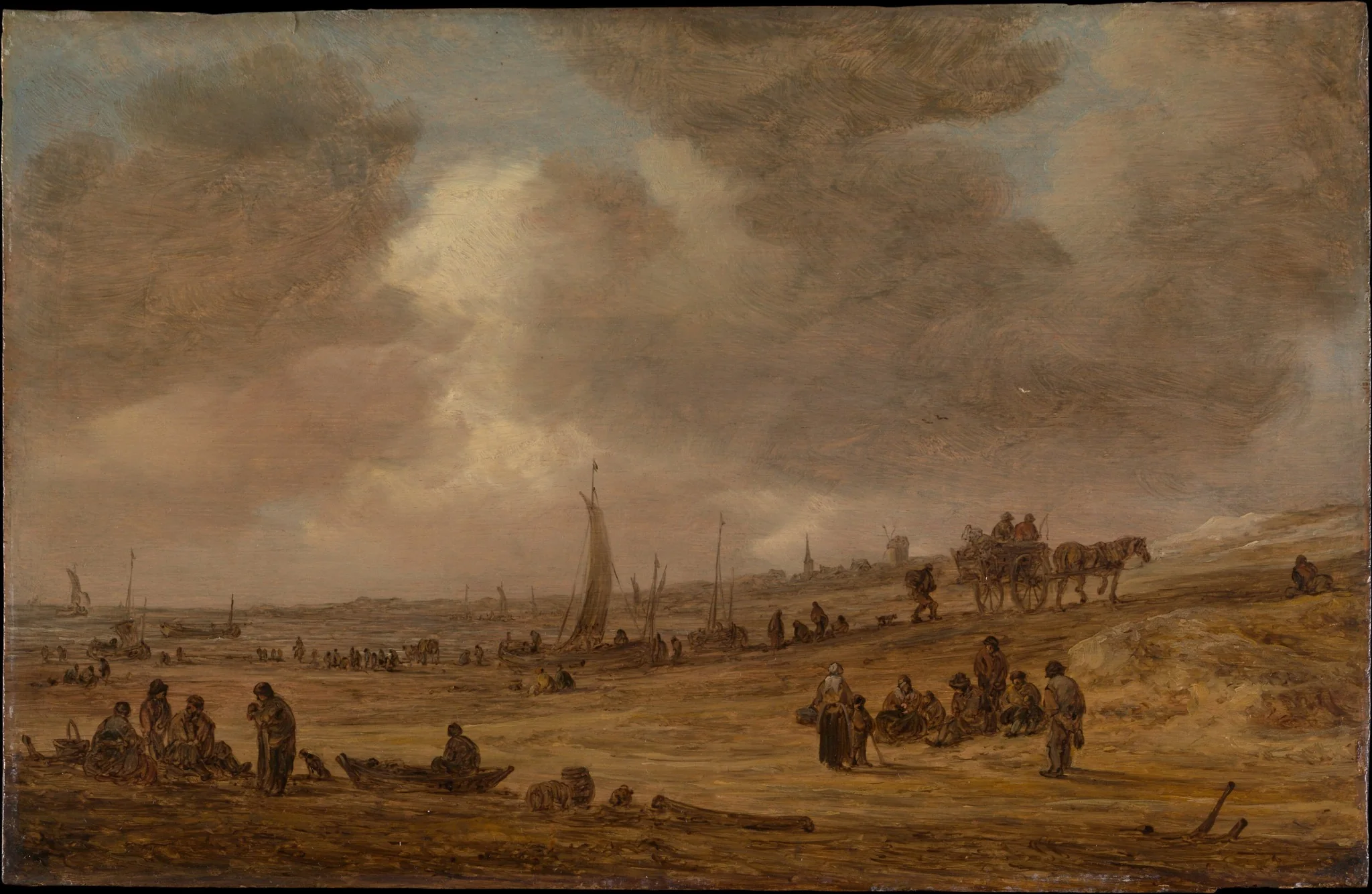 A Beach with Fishing Boats, detail