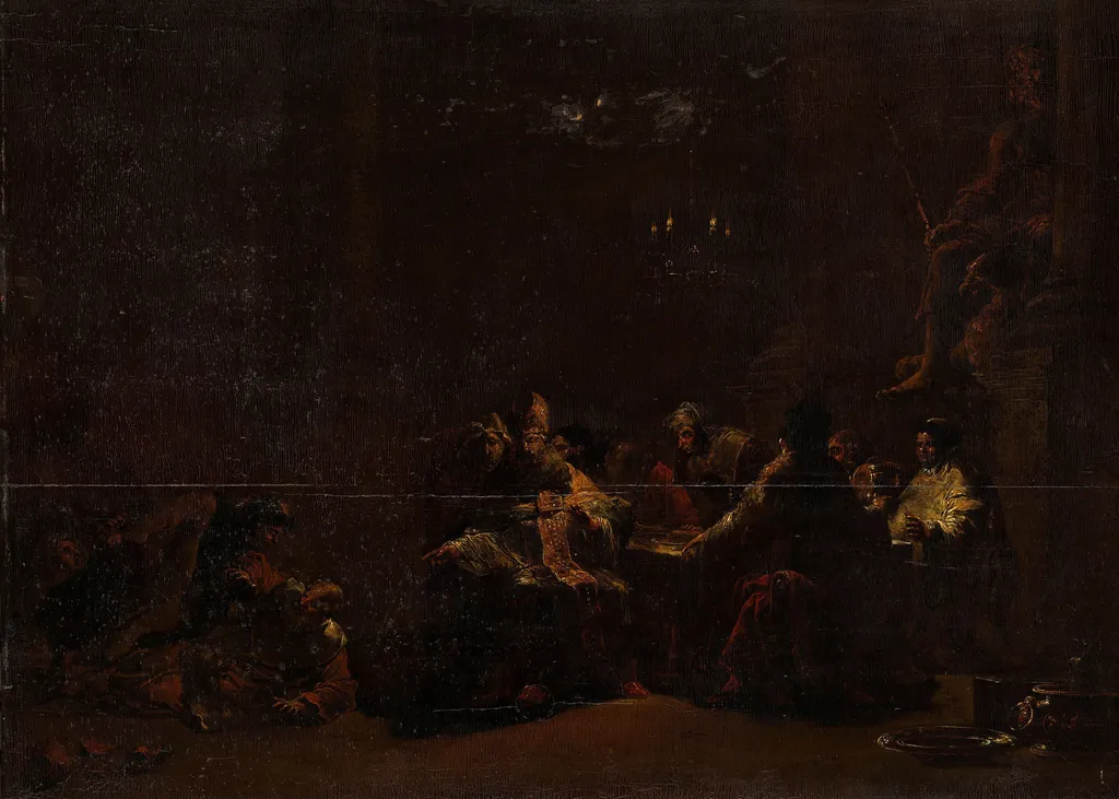 Pashur smiting Jeremiah in the Temple, by Leonaert Bramer, oil, 1648