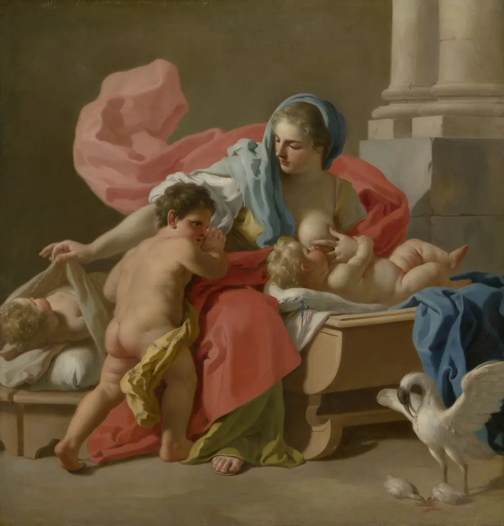 Charity, by Francesco de Mura, oil, 1743