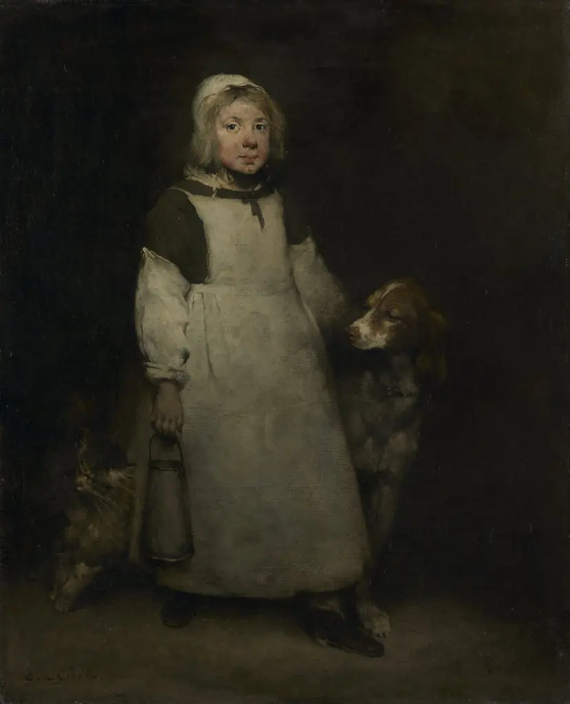 The Little Milkmaid, by Théodule-Armand Ribot, unspecified, 1865