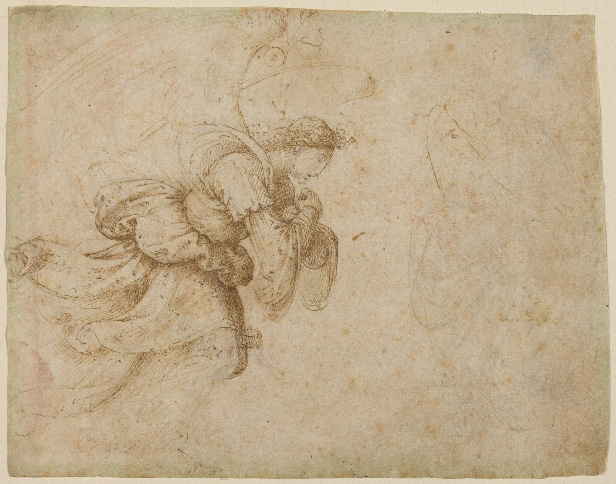 The Angel of the Annunciation [recto], detail