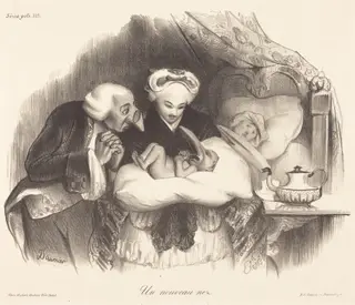 Un nouveau nez, by Honoré Daumier, ink, 1833
