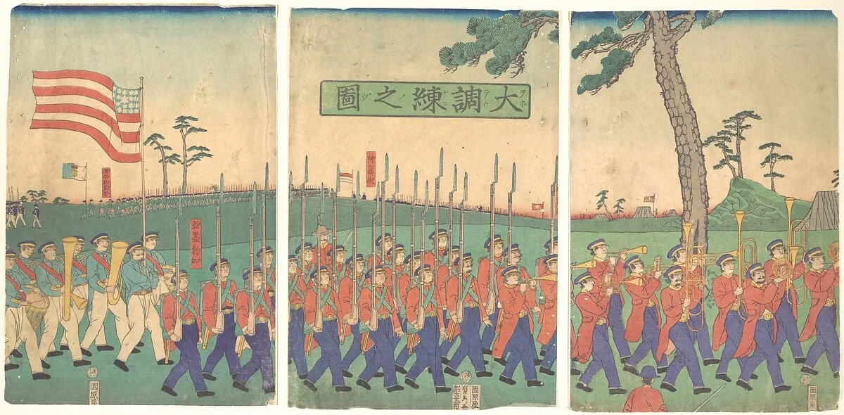 Uchoren no zu|Great Military Drill, detail
