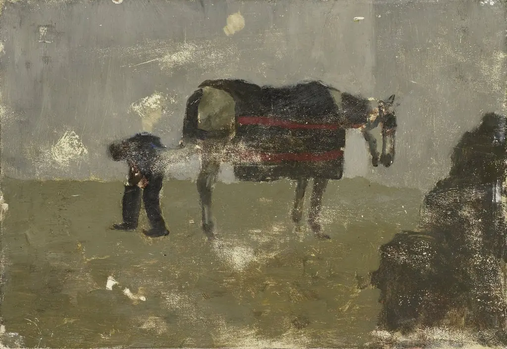 Blacksmith with Gray, by George Hendrik Breitner, oil, 1901