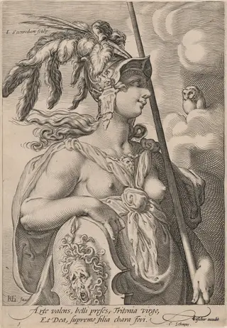Pallas Athena, by Jan Pietersz Saenredam, ink, 1595