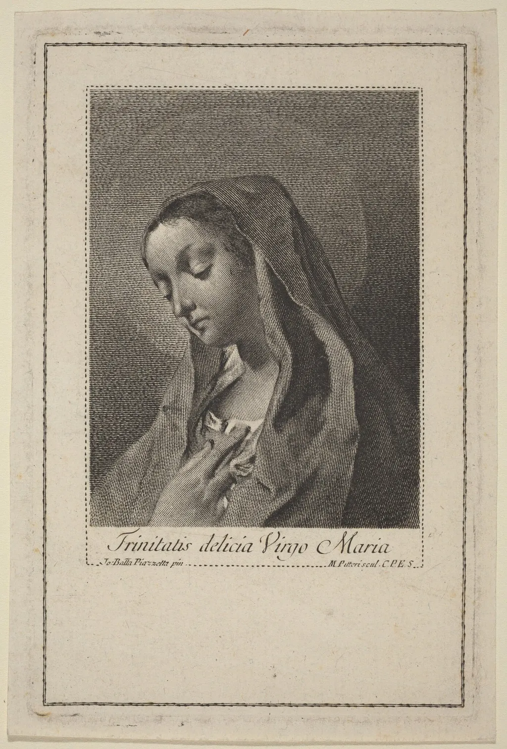 Trinitatis delicia Virgo Maria, by Marco Alvise Pitteri, ink, 1744