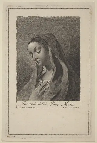 Trinitatis delicia Virgo Maria, by Marco Alvise Pitteri, ink, 1744