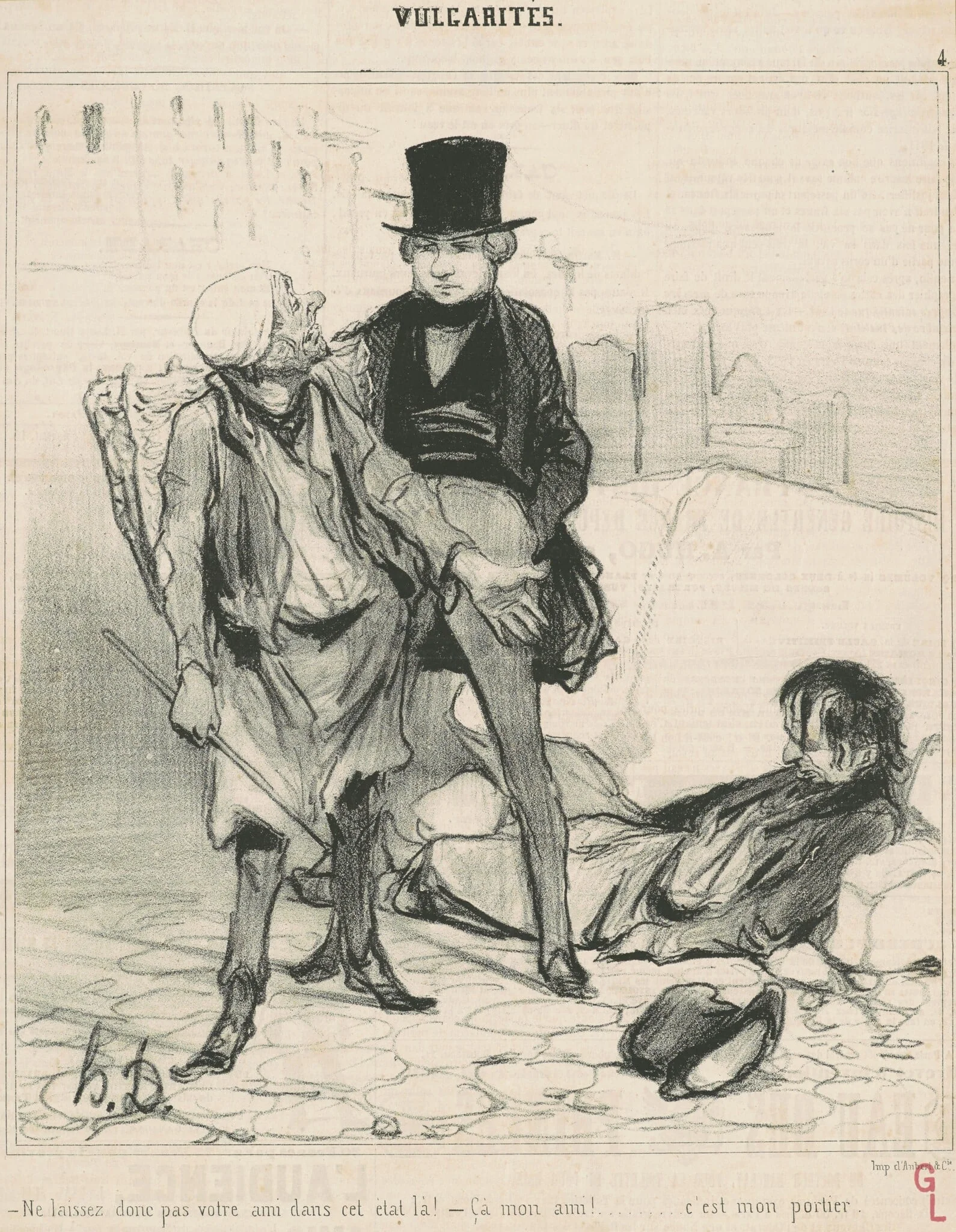 Ne laissez donc pas votre ami dans cet état la!, detail
