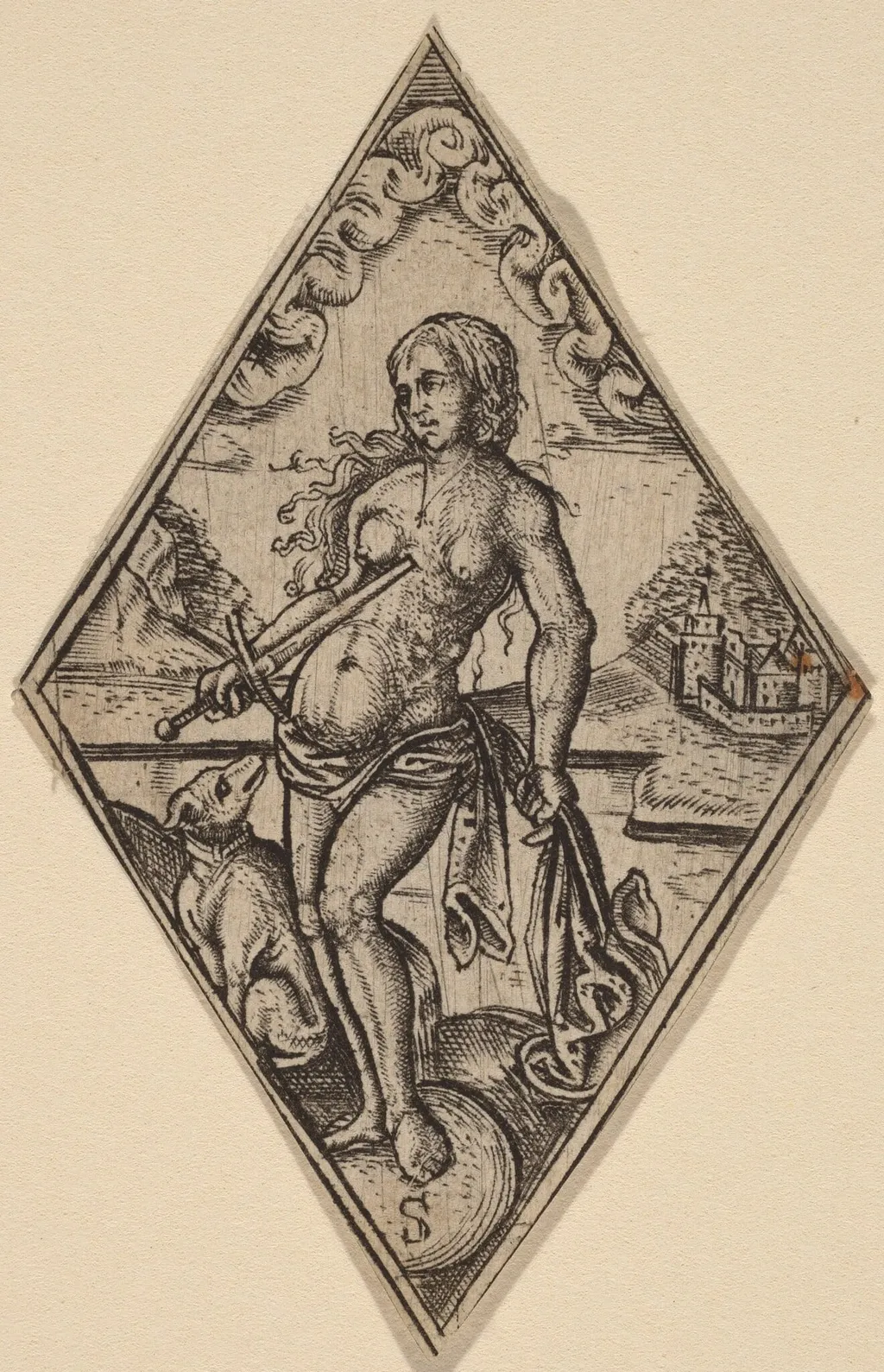 Lucretia, by Master S, ink, 1502