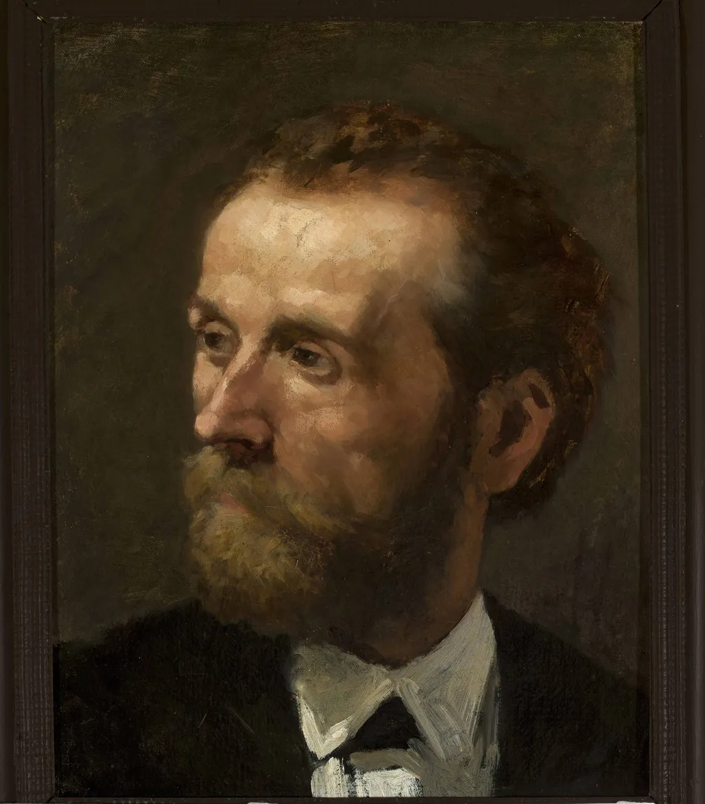 Portrait of Kazimierz Alchimowicz, painter, by Tadeusz Ajdukiewicz, oil, 1875