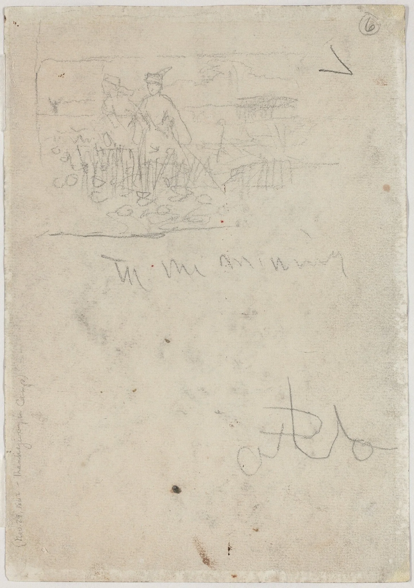 Thanksgiving in Camp [verso], detail