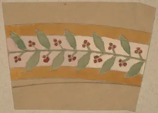 Study for a Border Design, by Charles Sprague Pearce, gouache, 1894