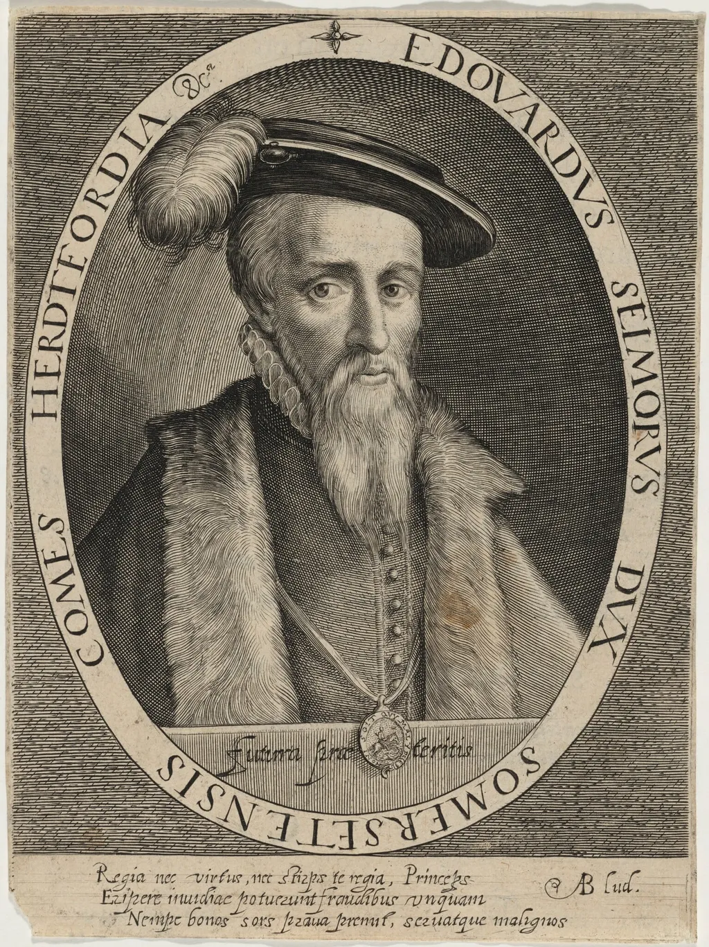 Edward Seymour, First Duke of Somerset, by Magdalena van de Passe, ink, 1620