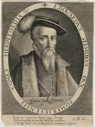 Edward Seymour, First Duke of Somerset, by Magdalena van de Passe, ink, 1620