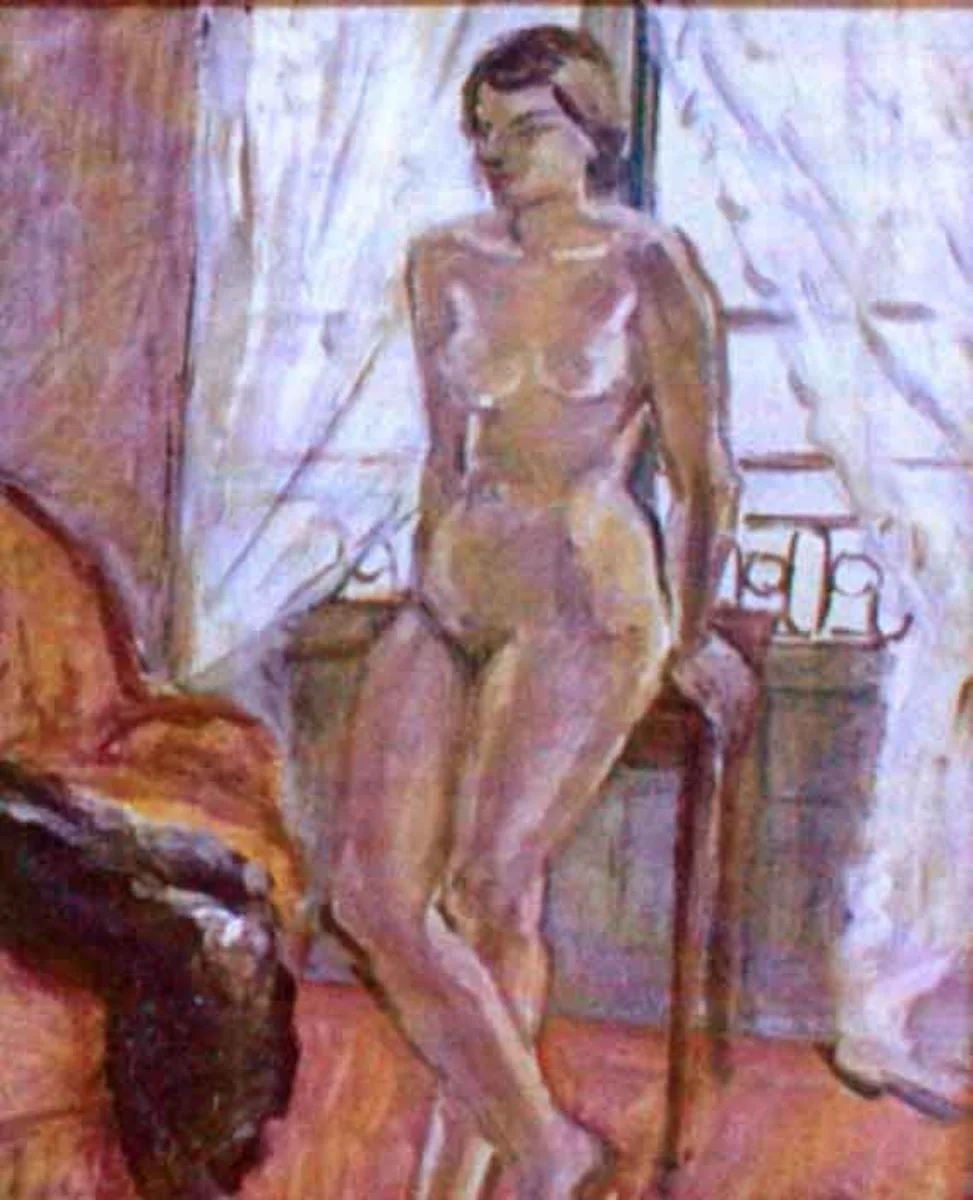 Nud la fereastră, detail