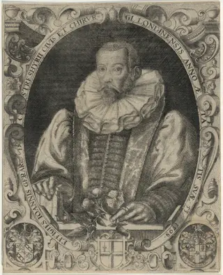 John Gerard, Herbalist, by William Rogers, ink, 1597