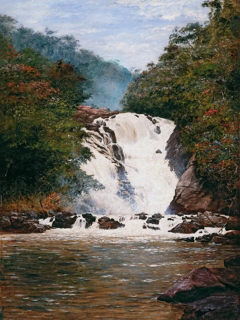 Votorantim Waterfall, by José Ferraz de Almeida Júnior, oil, 1897