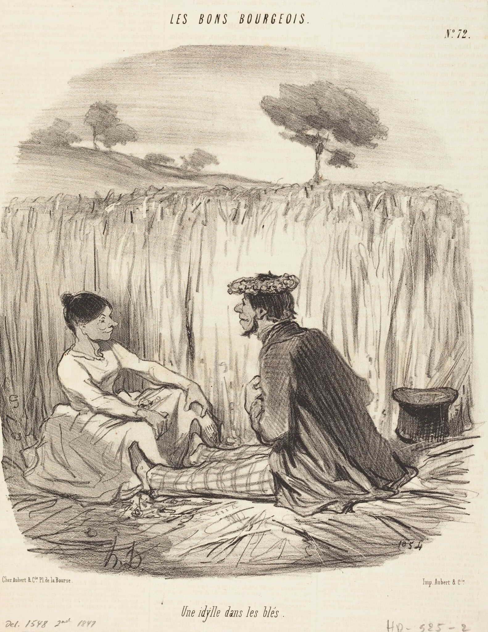Une Idylle dans les blés, detail