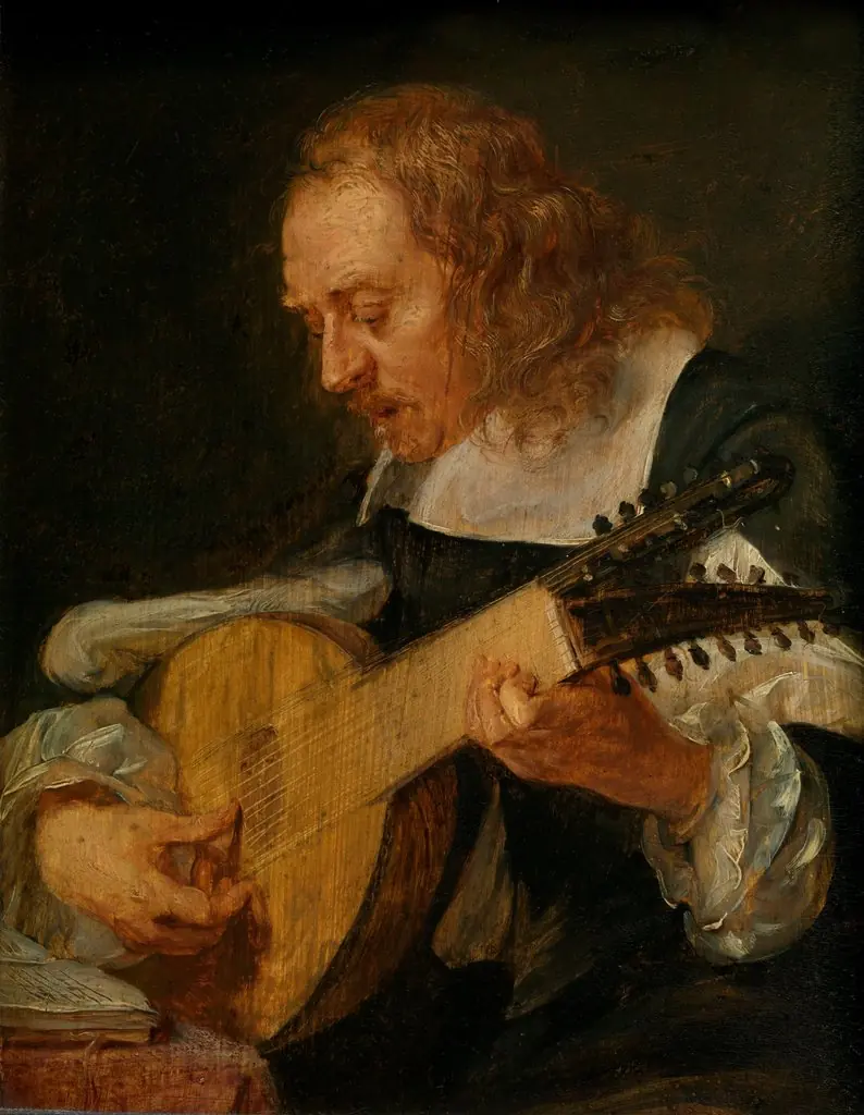 Hearing, by Gonzales Coques, oil, 1650