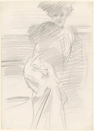 Seated Woman, by John Singer Sargent, graphite, 1895