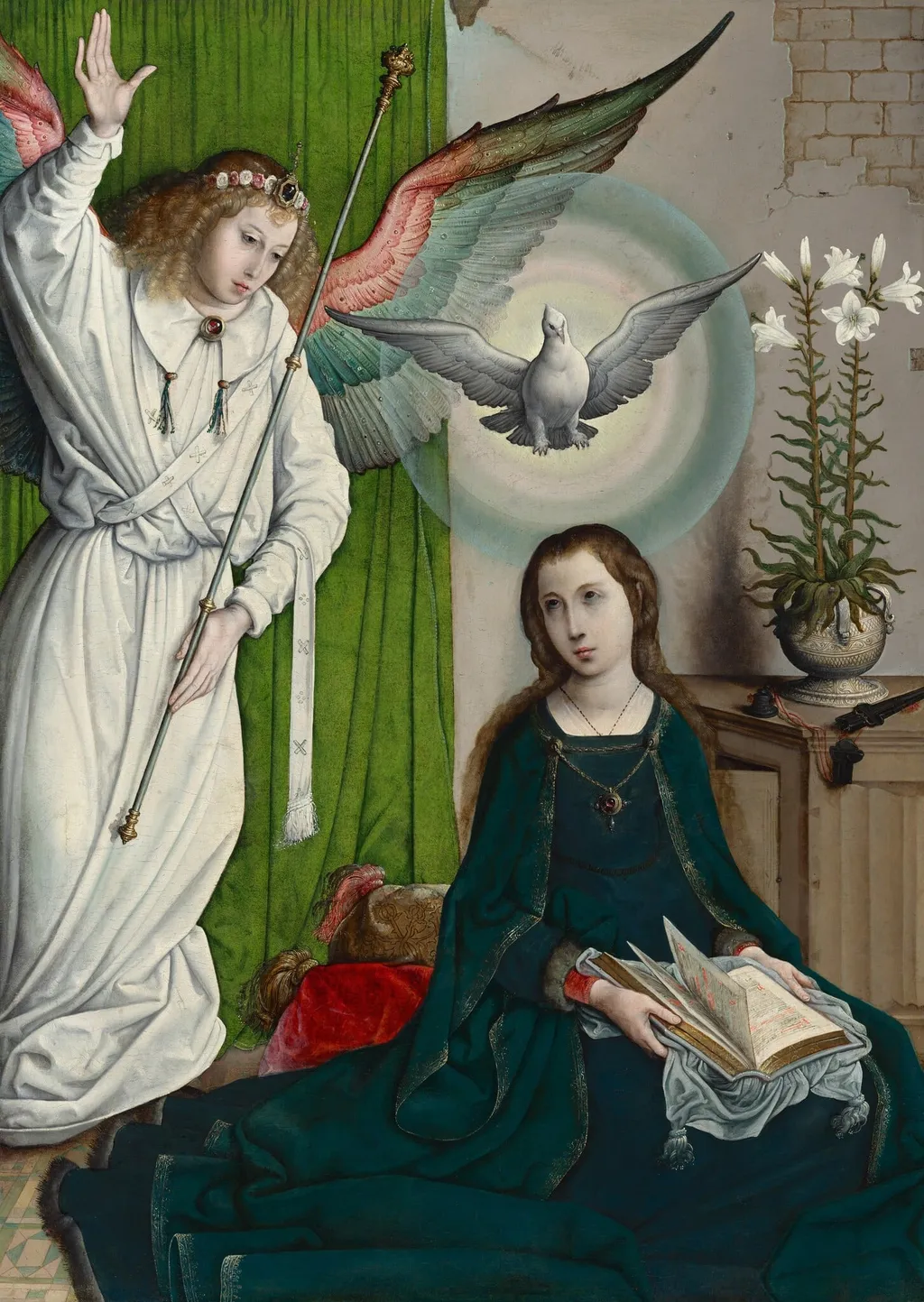 The Annunciation, by Juan de Flandes, oil, 1514