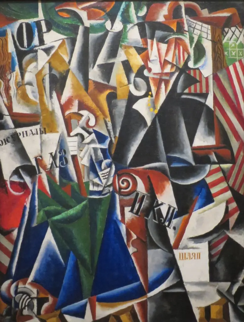 The Traveler, by Lyubov Popova, oil, 1915