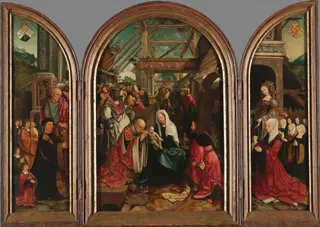 The Adoration of the Magi, by Jacob Cornelisz. van Oostsanen, oil, 1517