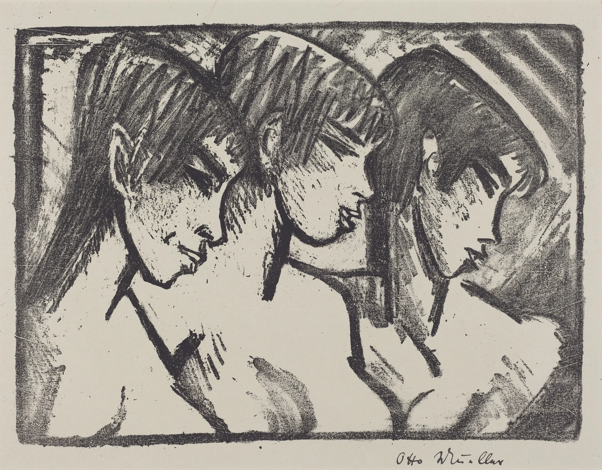 Three Girls in Profile (Drei Madchen im Profile), detail