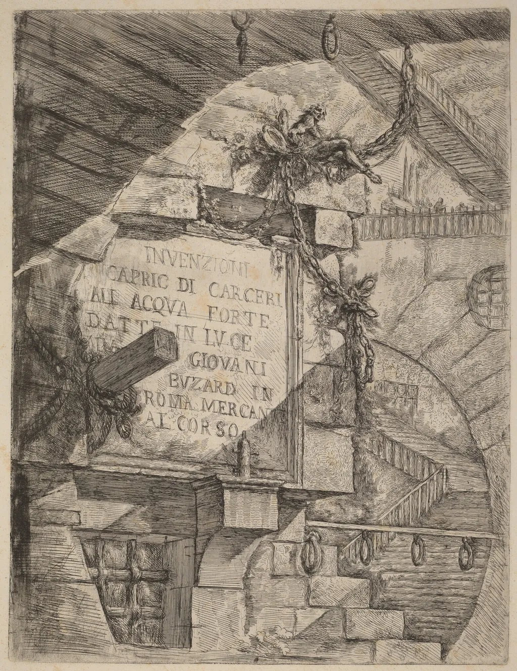 Title Plate, by Giovanni Battista Piranesi, ink, 1750