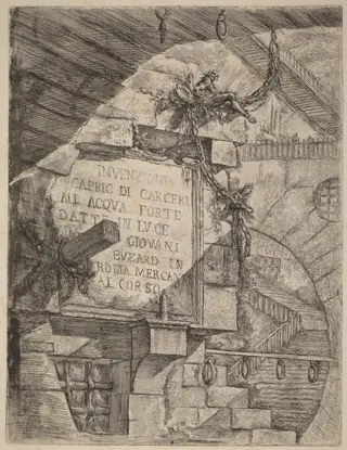 Title Plate, by Giovanni Battista Piranesi, ink, 1750