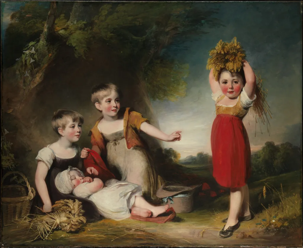 The Grandchildren of Sir William Heathcote, 3rd Baronet, by William Owen, oil, 1807