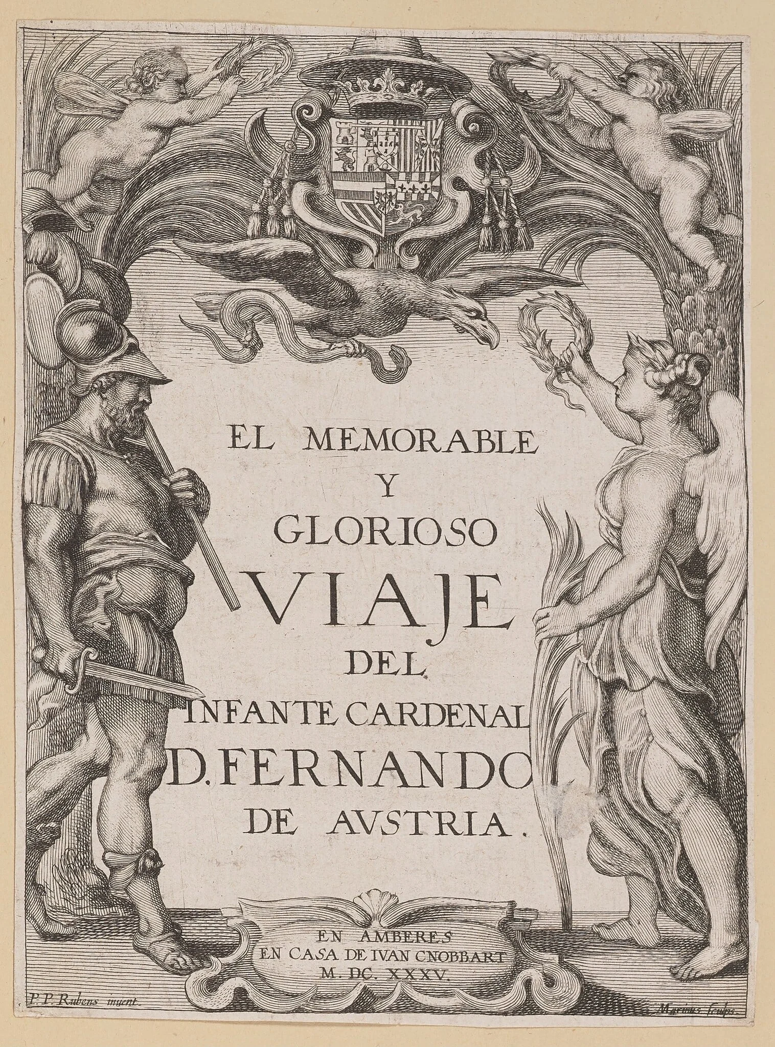 Title Page for D. De Aedo y Gallert, El...Viaje del Infante Cardenal..., detail