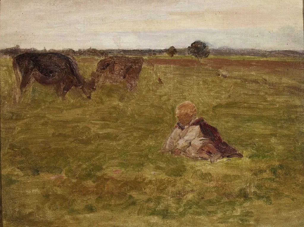 Study I for “Shepherd children”, by Józef Chełmoński, unspecified, 1905