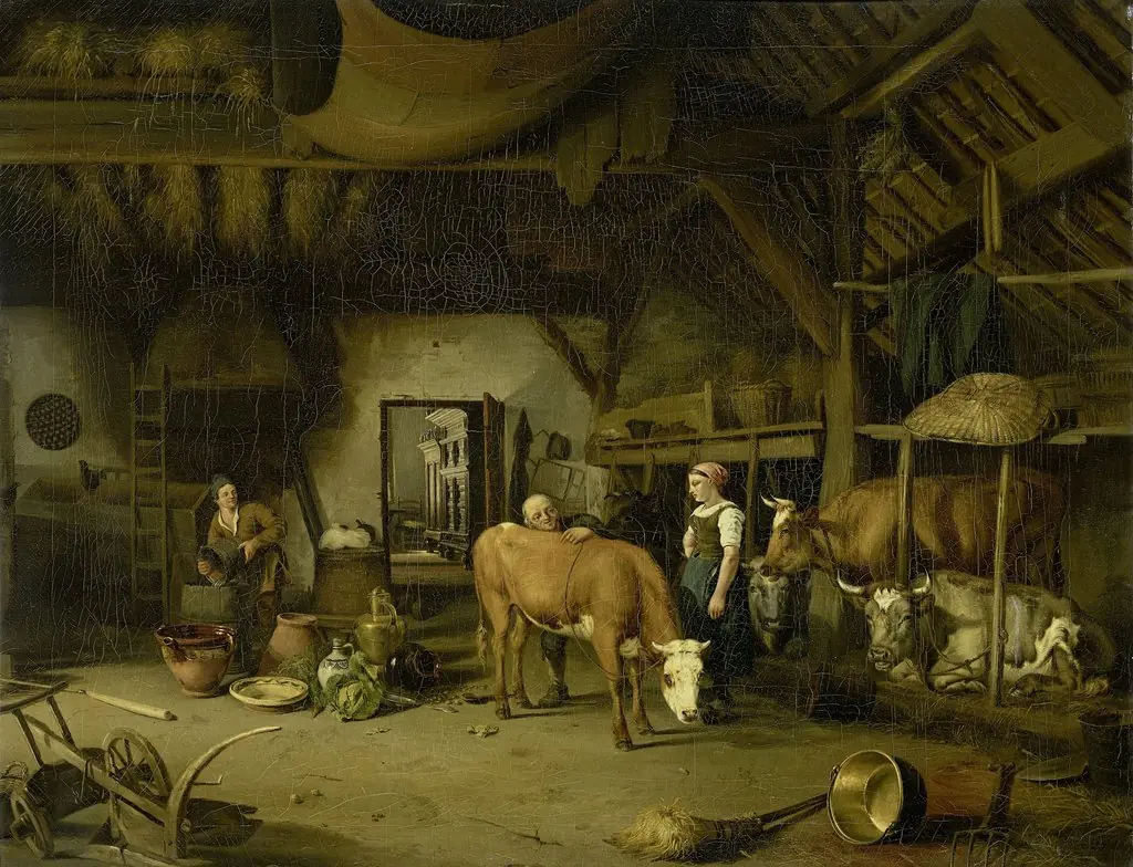 Peasant Interior, by James de Rijk, oil, 1850