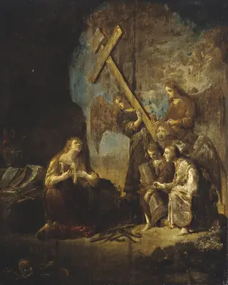 Dying Vision of Mary Magdalene, by Leonaert Bramer, oil, 1633