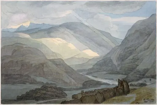 Rydal Water, by Francis Towne, watercolor, 1789