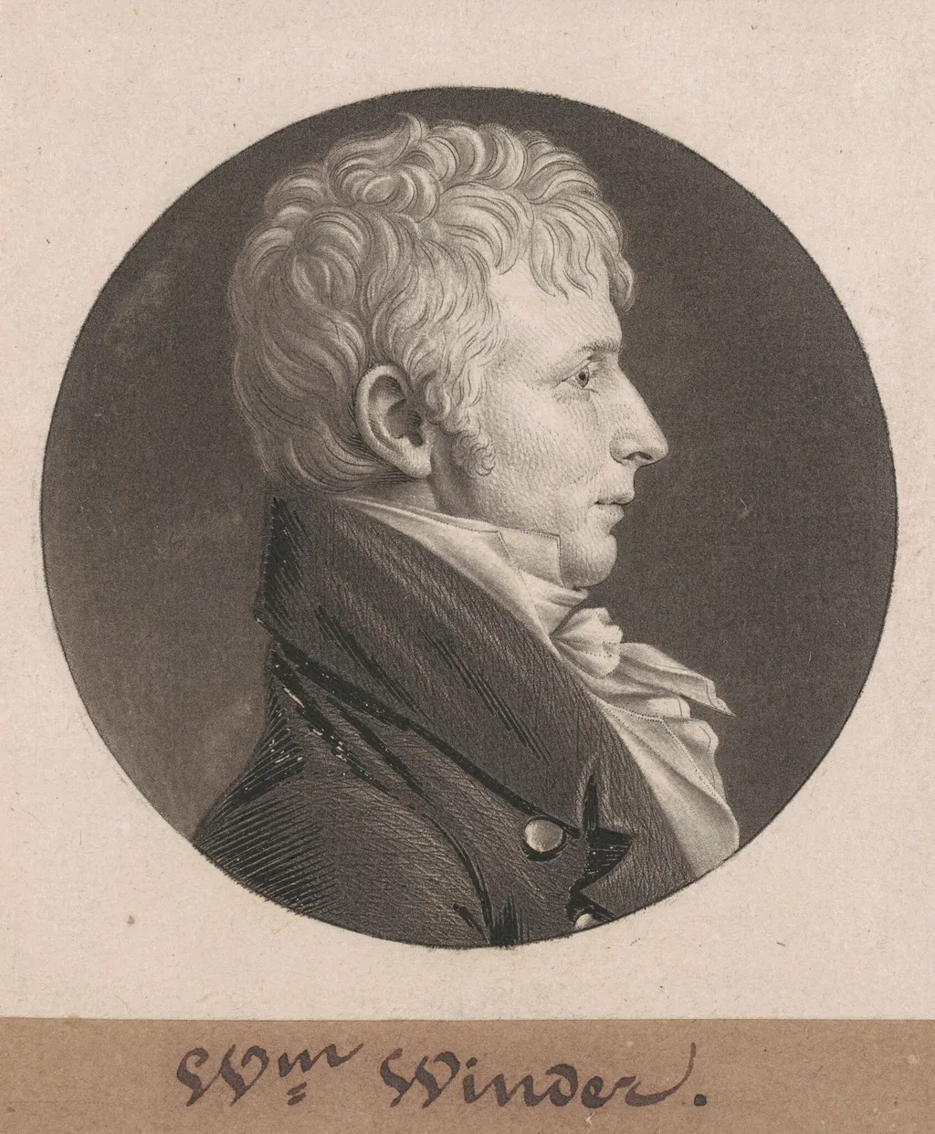 William Henry Winder, by Charles B. J. Févret de Saint-Mémin, ink, 1804