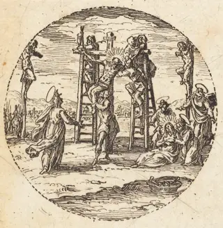 Descent from the Cross, by Jacques Callot, ink, 1631