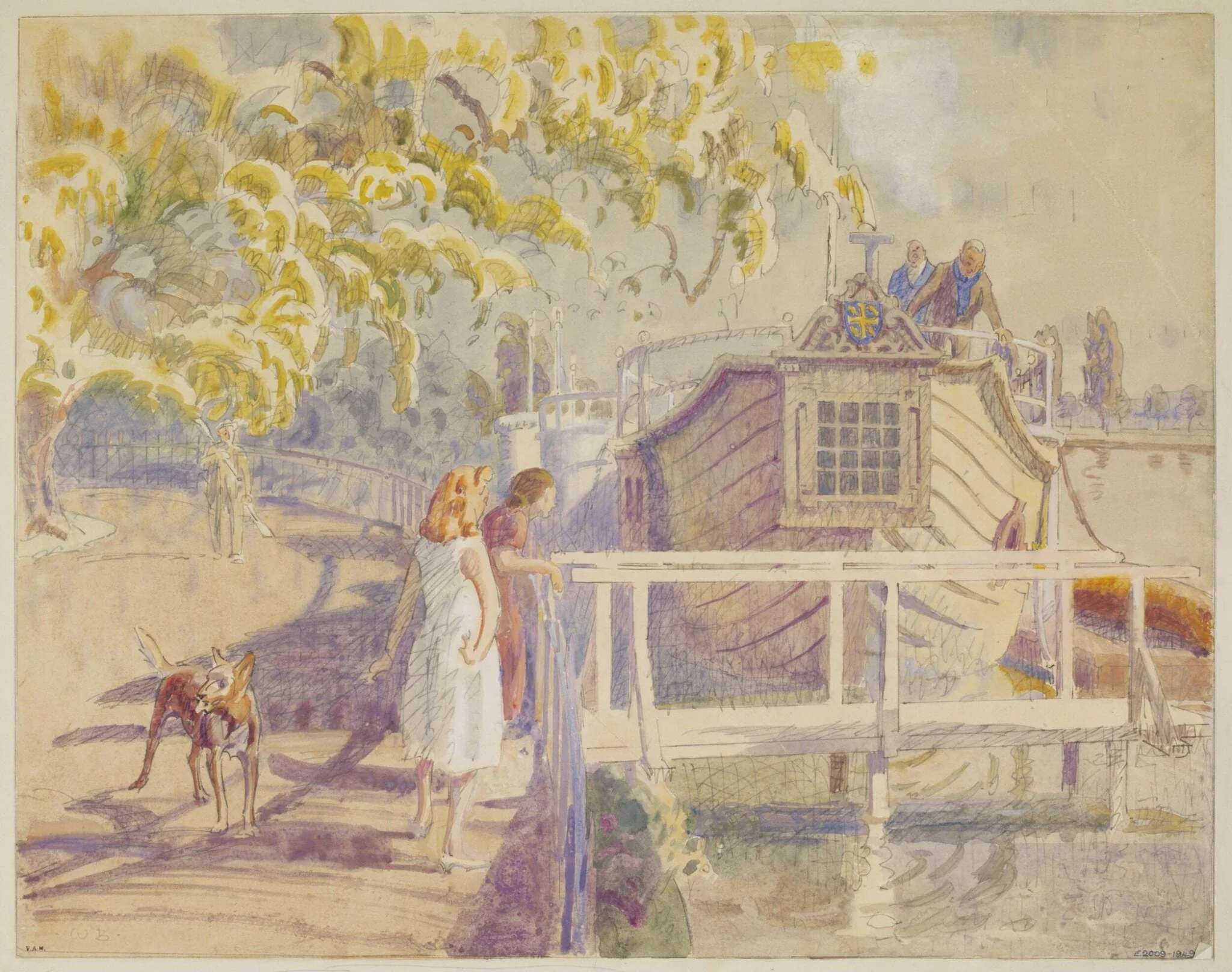 College Barges on the Isis, Oxford, detail
