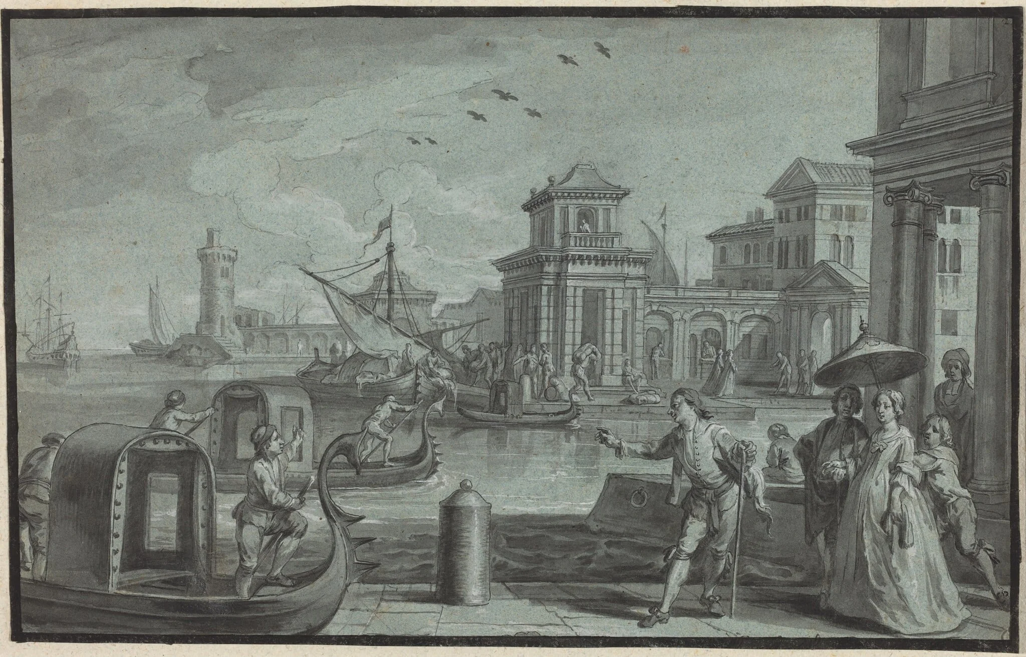 Venetian Fantasy with the Dogana, detail