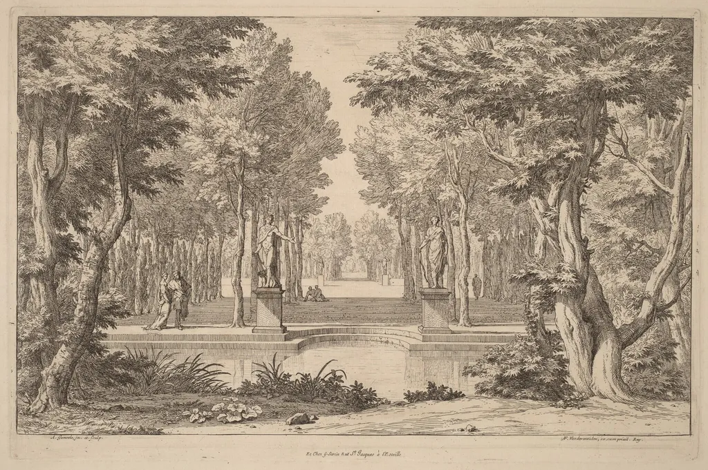 The Two Statues, by Abraham Genoels II, ink, 1682
