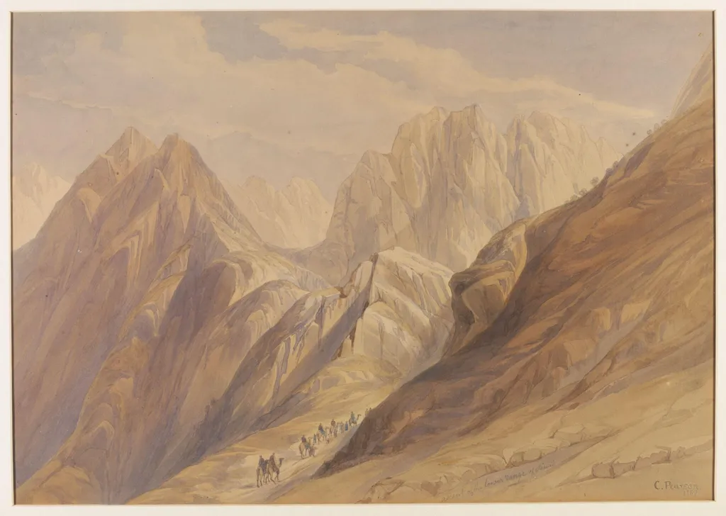 Ascent of the Lower Range of Sinai, by Cornelius Pearson, watercolor, 1849