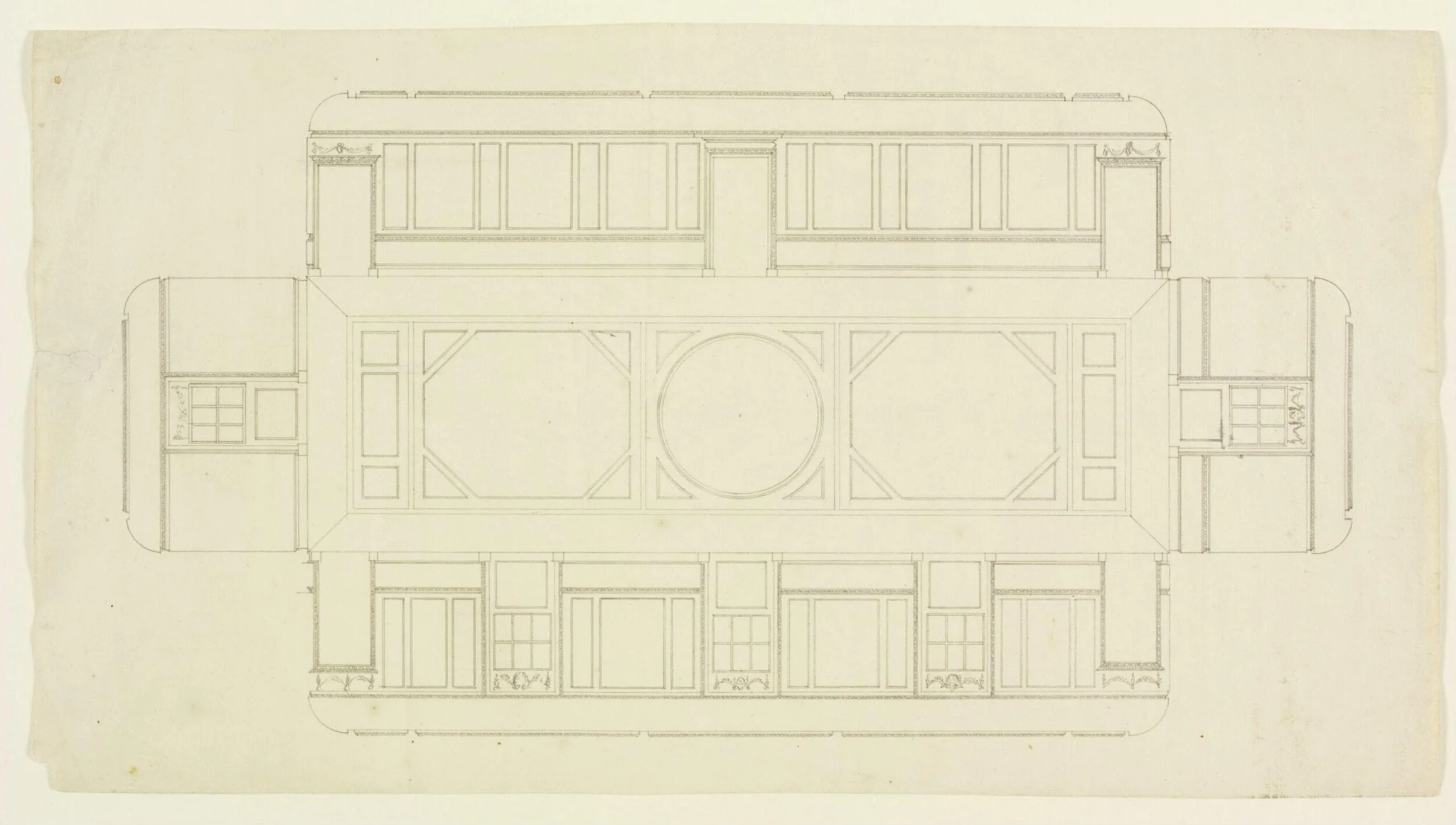 Elevations of the interior wall of Combe Bank, detail