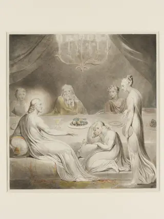 Christ in the house of Martha and Mary, by William Blake, watercolor, 1757