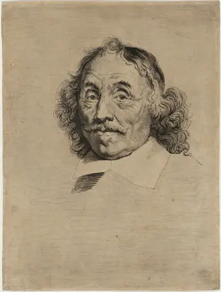 Martin Harpertzoon Tromp, by Jan Lievens, ink, 1640