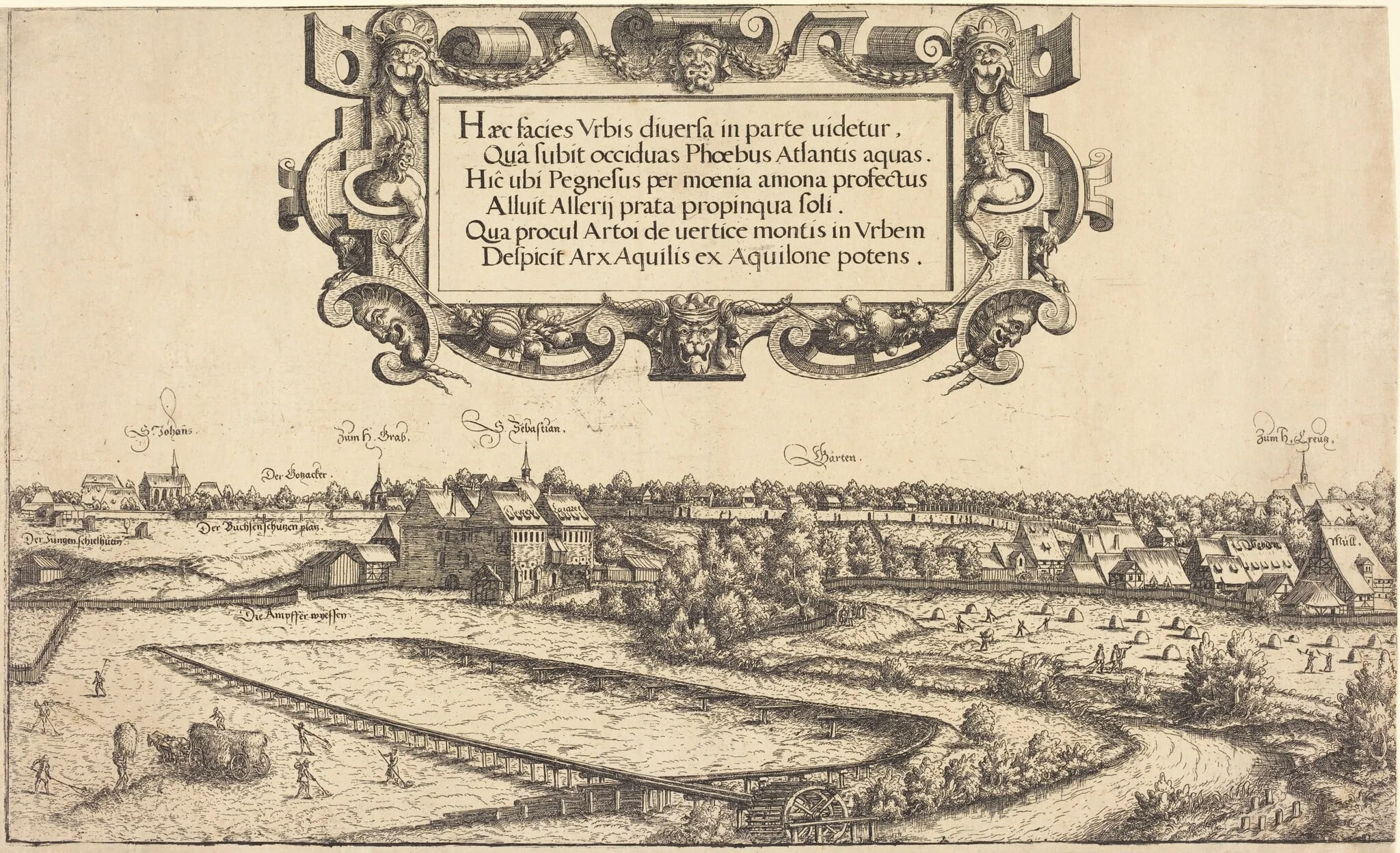 View of Nuremberg from the West [left section], detail